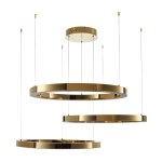 Lampa wisząca CIRCLE 3 40+60+80 cm - LED złoty połysk na 1 podsufitce - zdjęcie produktu