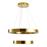 Lampa wisząca CIRCLE 2 40+60 cm - LED dwa ringi złoty połysk - zdjęcie produktu