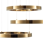 Lampa wisząca CIRCLE 3 60+60+60 cm - LED, ring złoty połysk na 1 podsufitce - zdjęcie produktu
