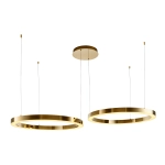 Lampa wisząca CIRCLE 2 80+80 cm - LED, ringi złoty połysk na 1 podsufitce - zdjęcie produktu