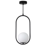 Lampa wisząca COSTA SOLO 40 cm - czarny stelaż, biały klosz - zdjęcie produktu