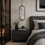 Lampa wisząca COSTA DUO 50 cm - czarny stelaż, dwa klosze - zdjęcie produktu