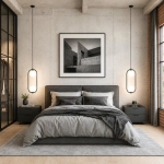 Lampa wisząca COSTA DUO 50 cm - czarny stelaż, dwa klosze - zdjęcie produktu