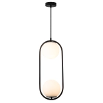 Lampa wisząca COSTA DUO 50 cm - czarny stelaż, dwa klosze - zdjęcie produktu