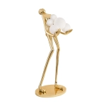 Lampa podłogowa WOMAN 180 cm – złota figura kobiety z białymi kloszami - zdjęcie produktu