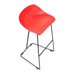 Hoker CARO BAR czarne nogi i czerwone siedzisko 75 cm - zdjęcie produktu