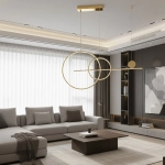 Lampa wisząca NEW AGE LED 120 cm - oprawa sufitowa złota - zdjęcie produktu