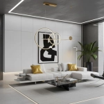 Lampa wisząca NEW AGE LED 120 cm - oprawa sufitowa złota - zdjęcie produktu