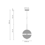 Lampa wisząca SFERA-1 LED złota 20 cm - zdjęcie produktu