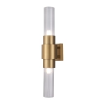 Lampa ścienna GLOW 46 cm - kinkiet złoty szczotkowany, szkło ryflowane - zdjęcie produktu