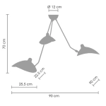Lampa wisząca CRANE-3P czarna - zdjęcie produktu