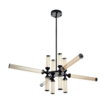 Lampa wisząca QUADRO-12 LED bursztynowe szklane klosze - zdjęcie produktu