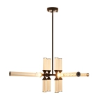Lampa wisząca QUADRO-12 LED bursztynowe szklane klosze - zdjęcie produktu