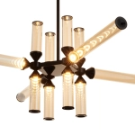 Lampa wisząca QUADRO-12 LED bursztynowe szklane klosze - zdjęcie produktu