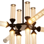Lampa wisząca QUADRO-12 LED bursztynowe szklane klosze - zdjęcie produktu
