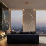 Lampa wisząca ACIRCULO 60 cm - zloty ring LED - zdjęcie produktu