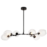Lampa wisząca MODERN ORCHID-6 transparentno czarna 130 cm - zdjęcie produktu