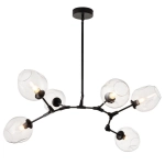 Lampa wisząca MODERN ORCHID-6 transparentno czarna 130 cm - zdjęcie produktu