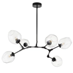 Lampa wisząca MODERN ORCHID-6 transparentno czarna 130 cm - zdjęcie produktu