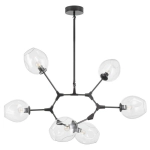 Lampa wisząca MODERN ORCHID-6 transparentno czarna 130 cm - zdjęcie produktu