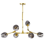 Lampa wisząca MODERN ORCHID-6 złoto szara 130 cm - zdjęcie produktu