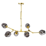 Lampa wisząca MODERN ORCHID-6 złoto szara 130 cm - zdjęcie produktu