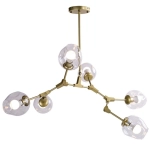Lampa wisząca MODERN ORCHID-6 złoto transparentna 130 cm - zdjęcie produktu