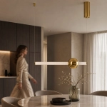 Lampa wisząca O-LINE 63 - LED, 63 cm, złoty połysk - zdjęcie produktu