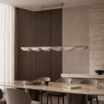Lampa wisząca NAMI LINE 143 cm - LED, szary szczotkowany, falista forma - zdjęcie produktu