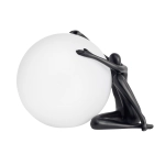 Lampa stołowa WOMAN-1 ,47 cm - czarna figura, biały klosz - zdjęcie produktu