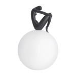 Lampa stołowa WOMAN-2 ,47 cm - czarna figura, biały klosz - zdjęcie produktu