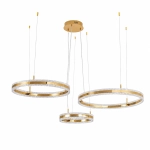 Lampa wisząca ARKADIA LED Trio 40/60/80 cm – złoty połysk - zdjęcie produktu