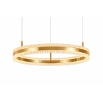 Lampa wisząca ARKADIA LED 60 cm - złoty połysk z kryształowym pierścieniem - zdjęcie produktu