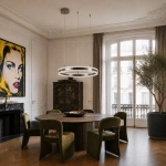 Lampa wisząca ARKADIA LED 60 cm - tytanowa z kryształowym pierścieniem - zdjęcie produktu