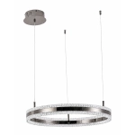 Lampa wisząca ARKADIA LED 60 cm - tytanowa z kryształowym pierścieniem - zdjęcie produktu
