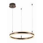 Lampa wisząca ARKADIA LED 60 cm - tytanowa z kryształowym pierścieniem - zdjęcie produktu
