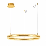 Lampa wisząca ARKADIA LED 80 cm - złoty połysk z kryształowym pierścieniem - zdjęcie produktu