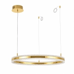 Lampa wisząca ARKADIA LED 80 cm - złoty połysk z kryształowym pierścieniem - zdjęcie produktu