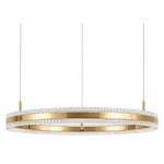 Lampa wisząca ARKADIA LED 80 cm - złoty połysk z kryształowym pierścieniem - zdjęcie produktu