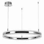 Lampa wisząca ARKADIA LED 80 cm - tytanowa z kryształowym pierścieniem - zdjęcie produktu