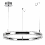 Lampa wisząca ARKADIA LED 80 cm - tytanowa z kryształowym pierścieniem - zdjęcie produktu