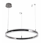 Lampa wisząca ARKADIA LED 80 cm - tytanowa z kryształowym pierścieniem - zdjęcie produktu