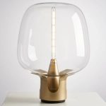 Lampa stołowa FATA transparentno złota 35 *46 cm - zdjęcie produktu