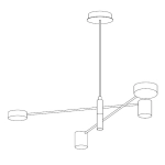 Lampa wisząca CLEX - 4P LED czarna 100 cm - zdjęcie produktu