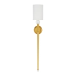 Lampa ścienna DAMA 92 cm- złoty kinkiet z białym abażurem - zdjęcie produktu