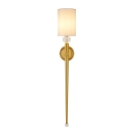 Lampa ścienna DAMA 92 cm- złoty kinkiet z białym abażurem - zdjęcie produktu
