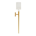 Lampa ścienna DAMA 92 cm- złoty kinkiet z białym abażurem - zdjęcie produktu