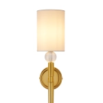 Lampa ścienna DAMA 92 cm- złoty kinkiet z białym abażurem - zdjęcie produktu