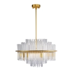 Lampa wisząca LUXORIA 50 cm - złota lampa kryształowa - zdjęcie produktu