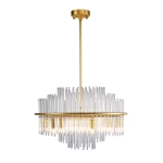 Lampa wisząca LUXORIA 50 cm - złota lampa kryształowa - zdjęcie produktu